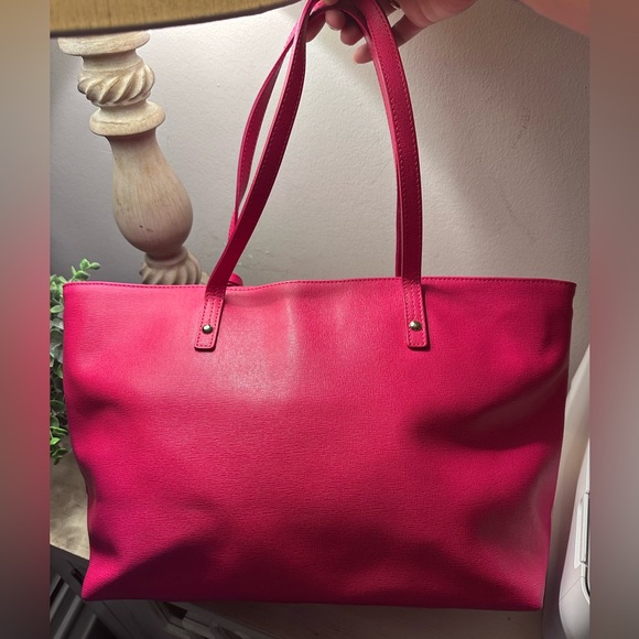 NWOT Furla Vibrant Pink Leather Tote Shoulder Bag - Picture 5 of 12